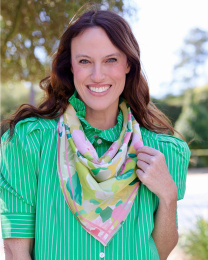 Wellford Garden Print Scarf - Green
