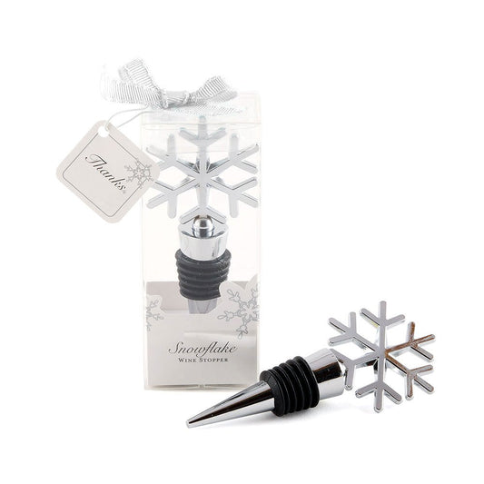 Wine Bottle Stopper Favor Snowflake Design