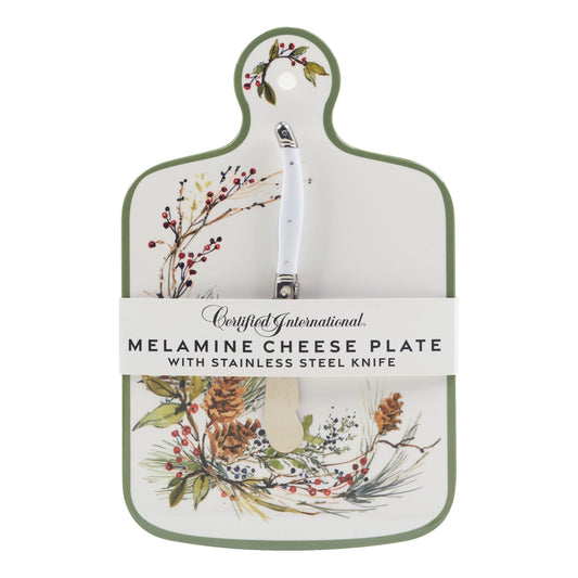Winters Forest Christmas Melamine Cheese Board W Knife