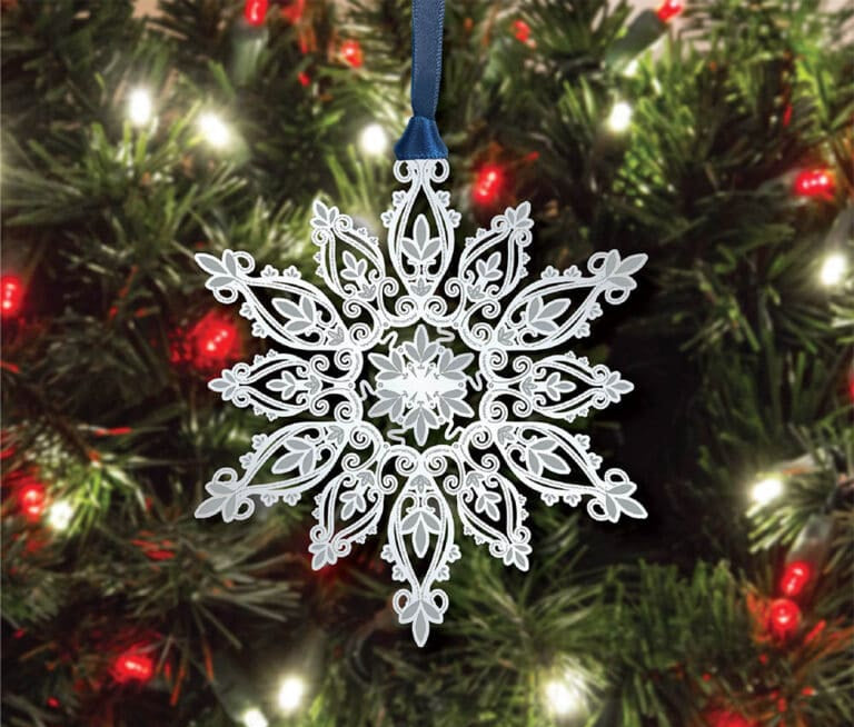 Wondrous Snowflake Brass Ornament