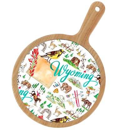 Location Themed Bamboo Cheese Board - Boot Scootin Bamboo & Ceramic Cheese Board Preorder ships March 3