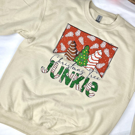 Christmas Tree Junkie Adult Christmas Shirt