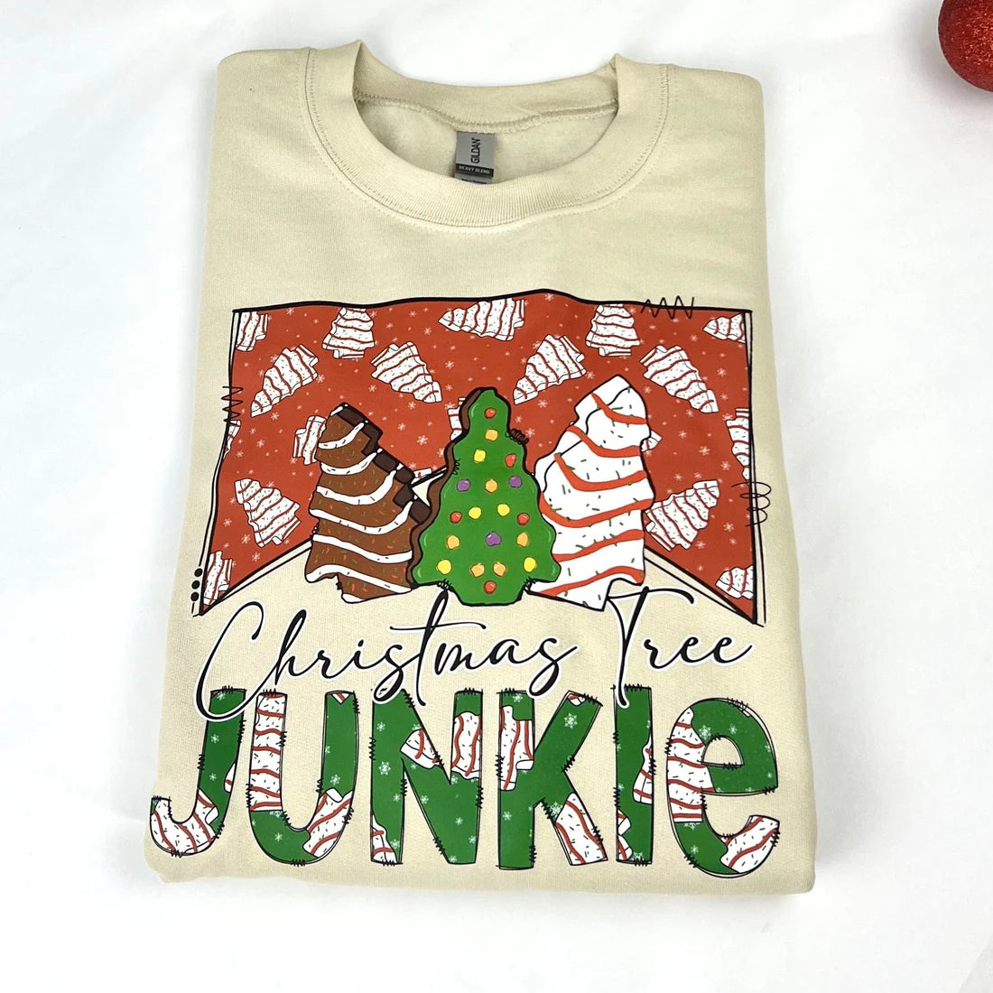 Christmas Tree Junkie Adult Christmas Shirt