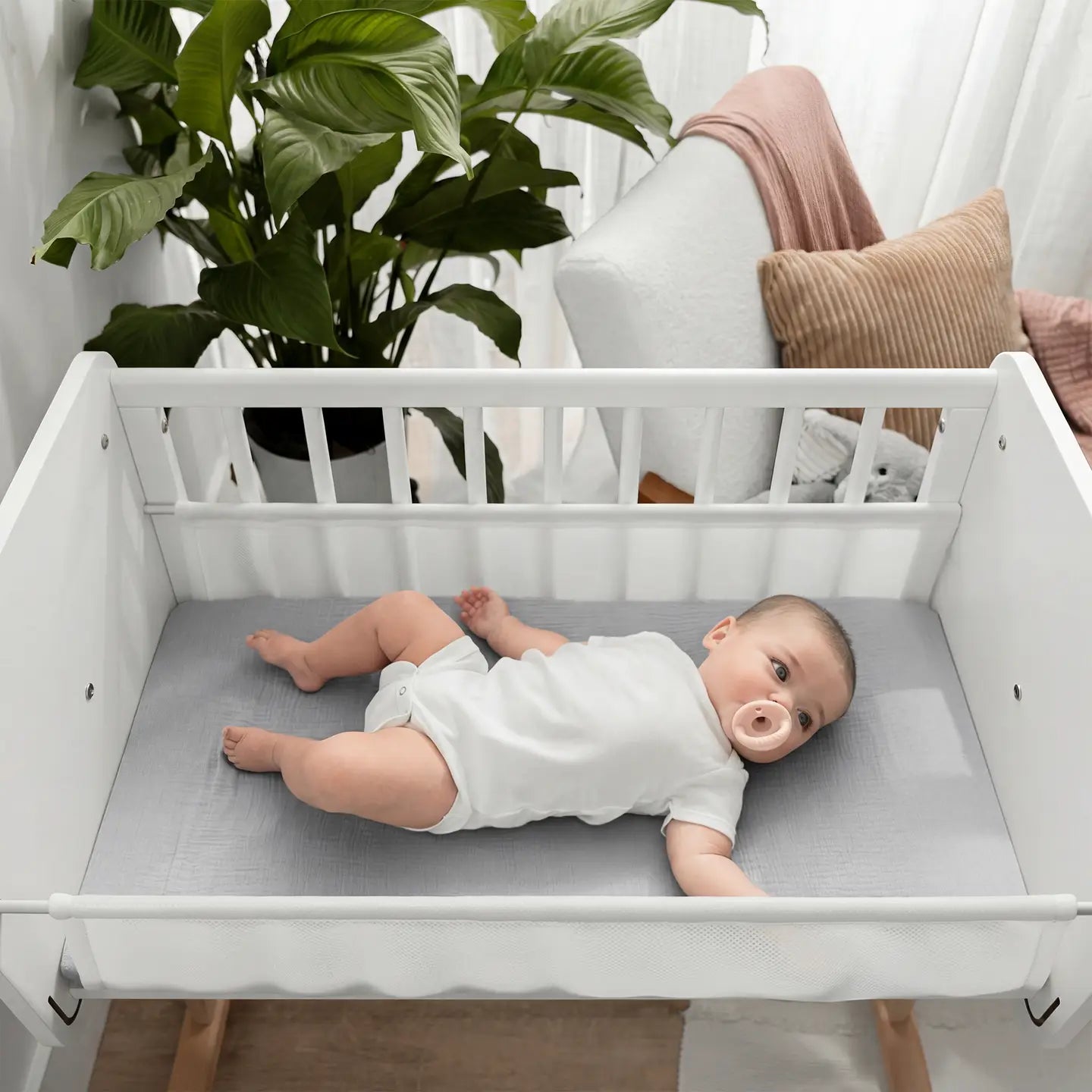 Comfy Cubs Muslin Bassinet Sheet, 2-Pack 100% Soft Cotton
