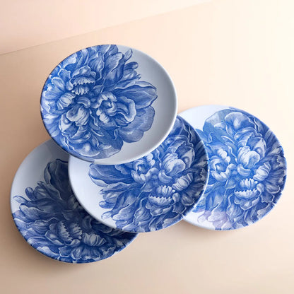 Peony Melamine Dinner Plates, Set of 4