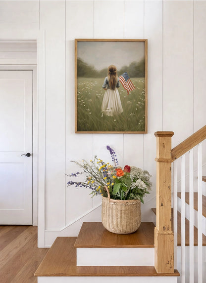 Florence with Flag Unframed Art Print - NY Gift Boutique