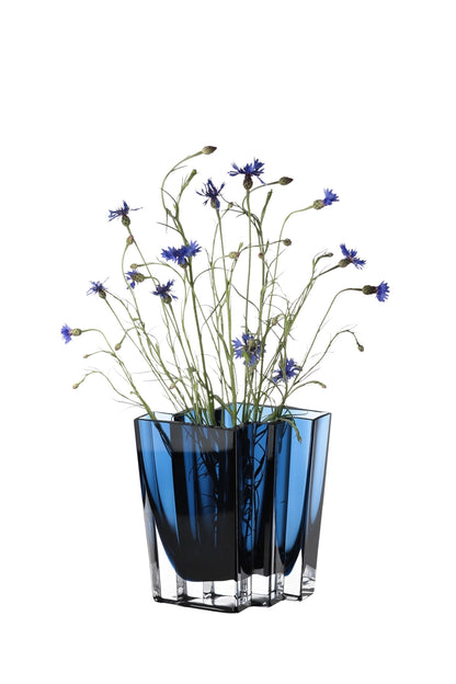 Chevron Vase, Midnight Blue