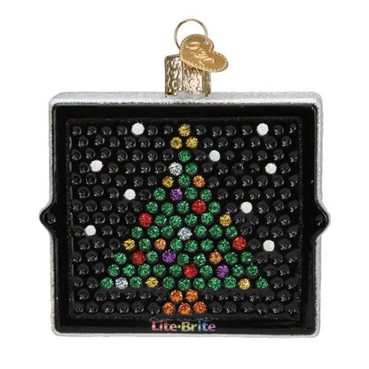 Lite-Brite Christmas Tree Glass Ornament