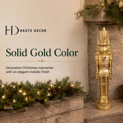 37.6" Gold Christmas Nutcracker Statue — Haute Decor
