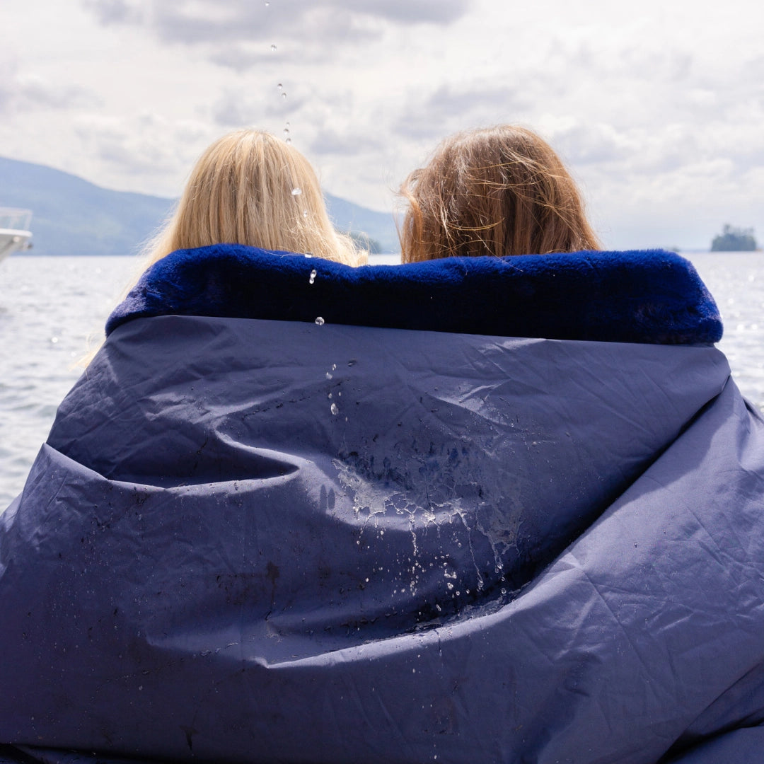 Soccer Ball - Marine Faux Fur Blanket- Waterproof Backing