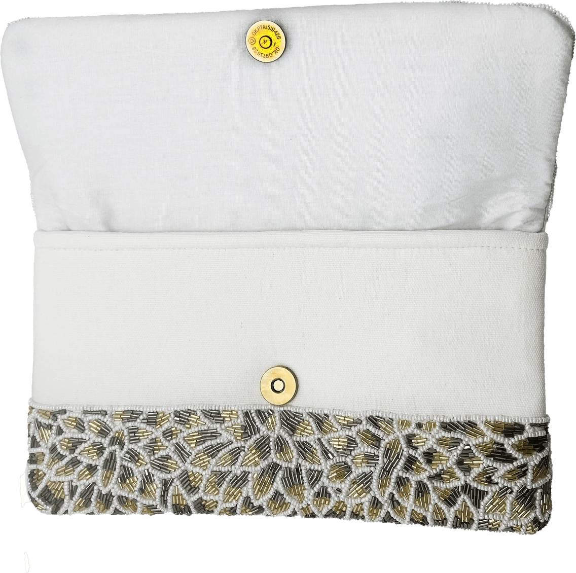 Silver & Gold Flowers Beaded Clutch - NY Gift Boutique
