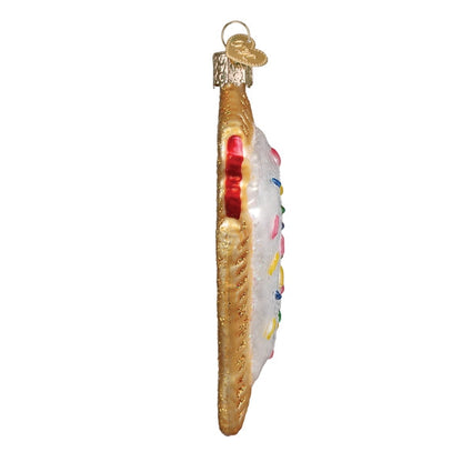 Toaster Pastry Glass Christmas Ornament
