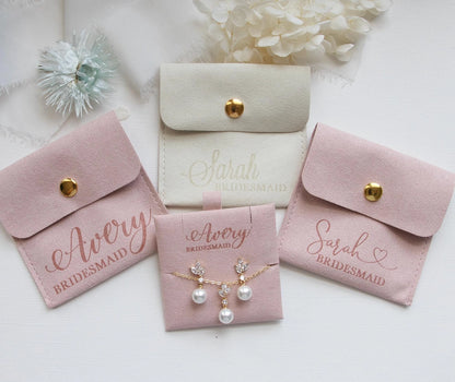 Custom Personalized Jewelry Card Insert and Pouch