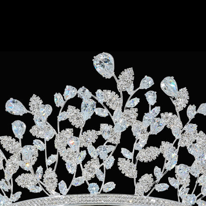 Raquel- Cubic Zirconium Cz Crystal Bridal Tiara Crown - NY Gift Boutique