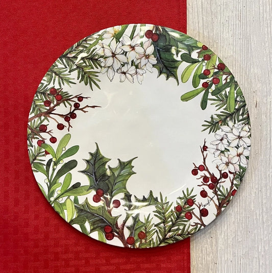 Holly & Berries Holiday Christmas Dinner Plate