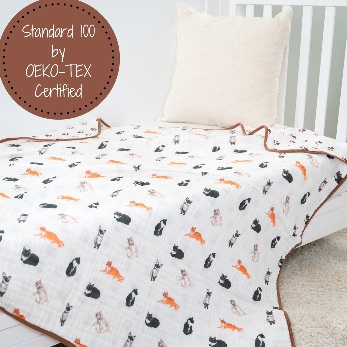 Here Kitty Kitty Baby Toddler Muslin Blanket