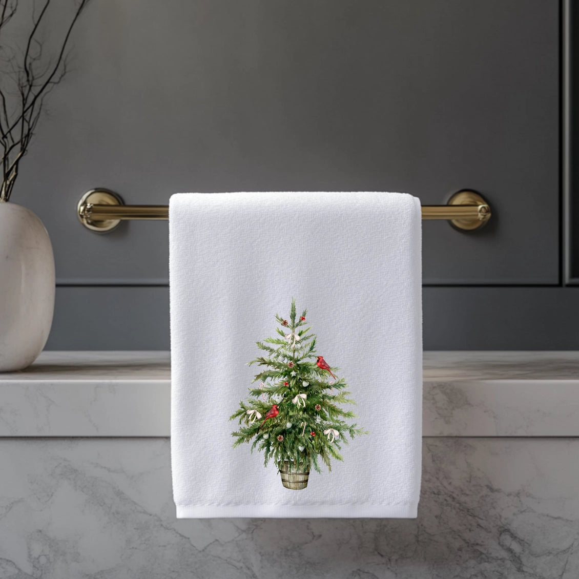 Farmhouse Christmas Tree Hand Towel