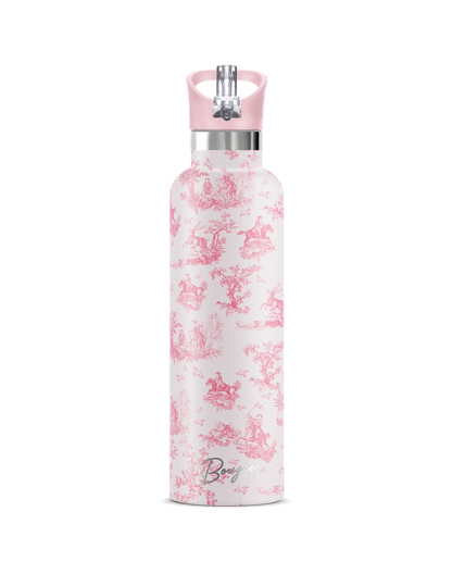 Chevalier Toile - Pink 25 oz Insulated Water Bottle
