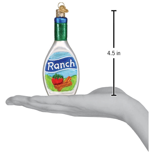 Ranch Dressing Glass Christmas Ornament