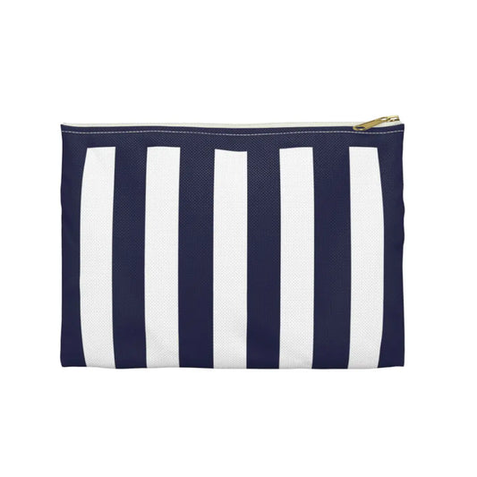 Navy Cabana Stripe Canvas Pouch