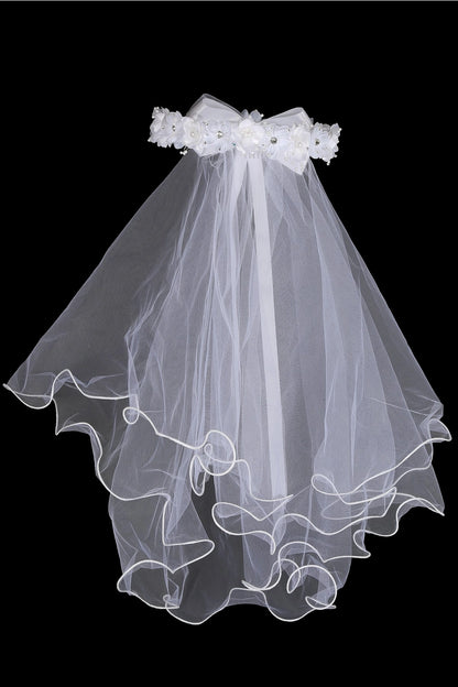 Gem Pearl Flower Crown Veil