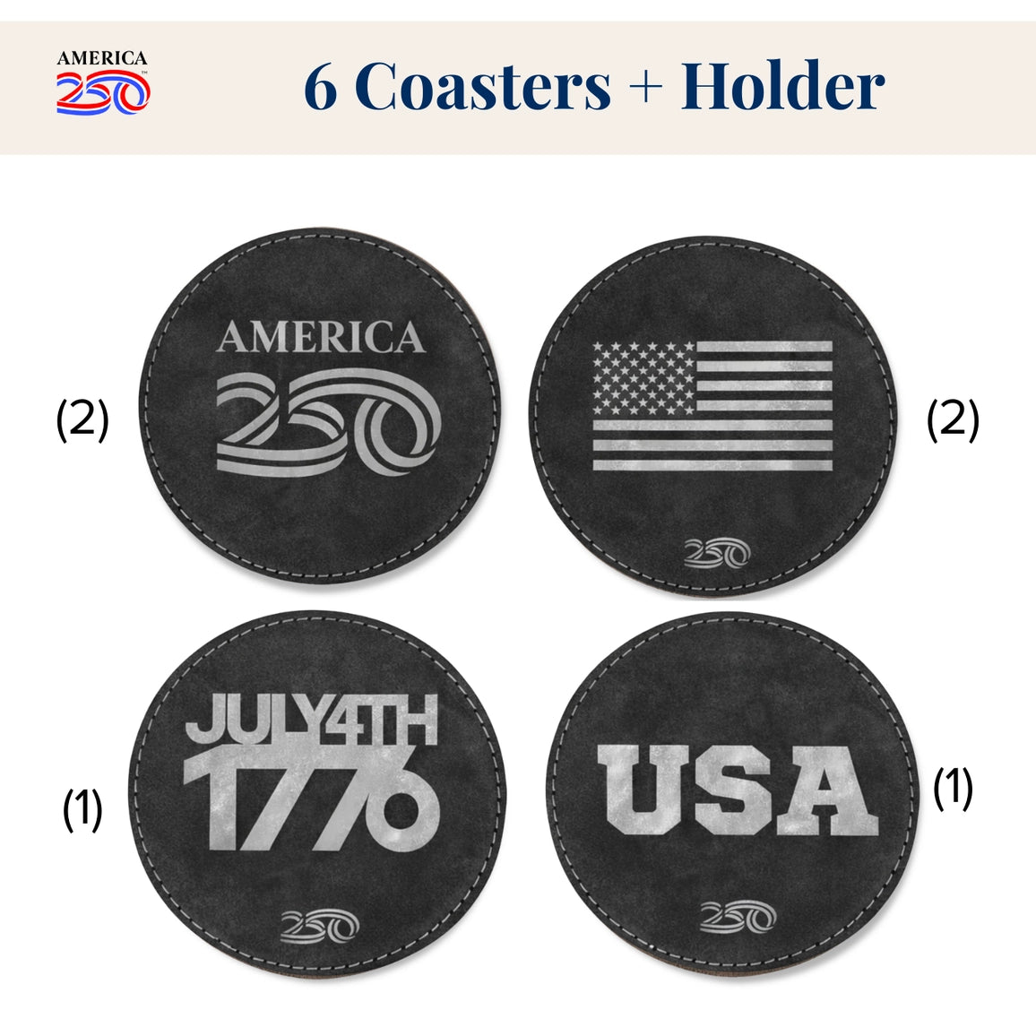 America 250™ Commemorative Coaster Set - Officially Licensed - NY Gift Boutique