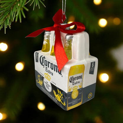 Beer Six-Pack Glass Ornament