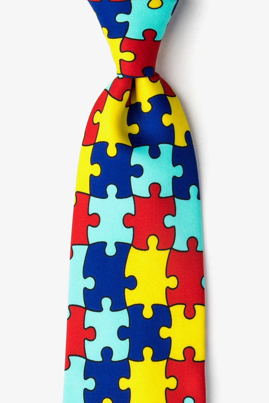 Autism Awareness Puzzle Tie By Wild Ties - Microfiber