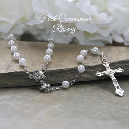 First Communion Rosary - White - NY Gift Boutique