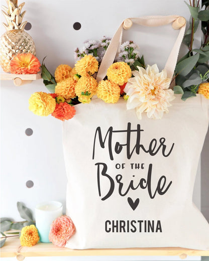Mother of the Bride Personalized Canvas Tote Bag