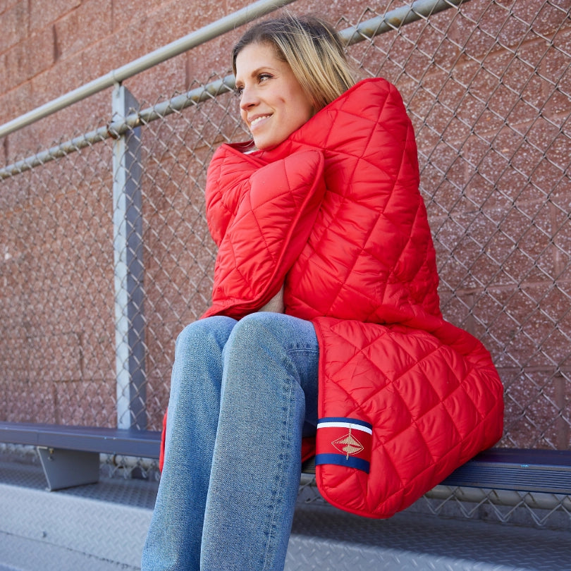 Red Waterproof Quilted Puffer Blanket