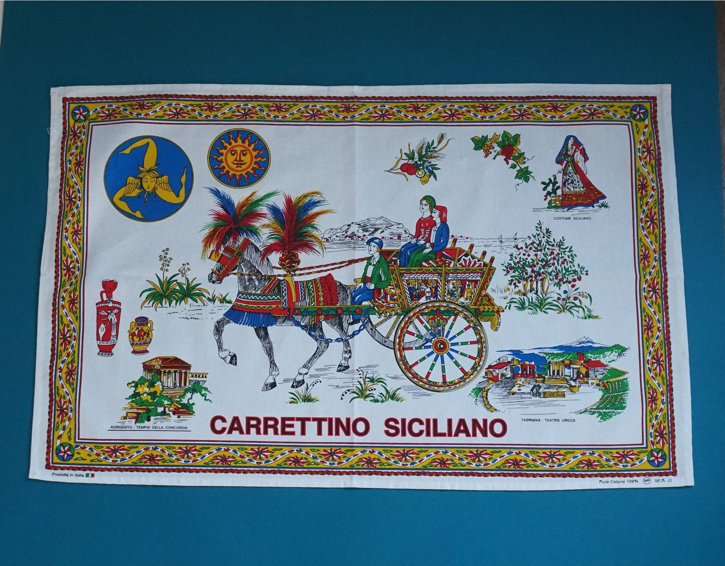 Carrettino Sicilian Cotton Tea Towel Made in Italy