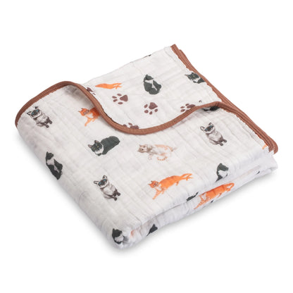 Here Kitty Kitty Baby Toddler Muslin Blanket