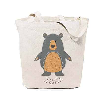 Personalized Bear Kids Canvas Tote Bag