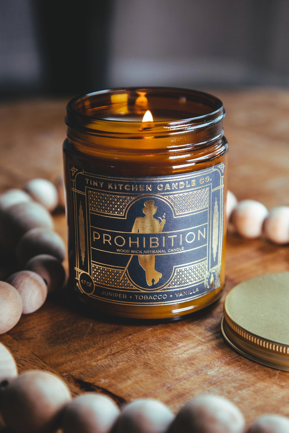 Prohibition Wood Wick Candle- 8 oz.