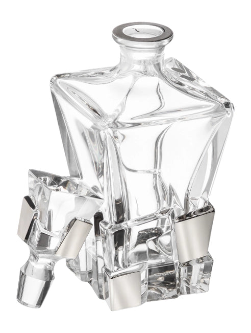 Silver Crack Design Decanter 28 oz.