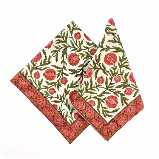 Red Pomegranate - Fabric Napkins Set of 4