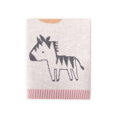 Alphabet Safari Organic Jacquard Sweater Knit Baby Blanket
