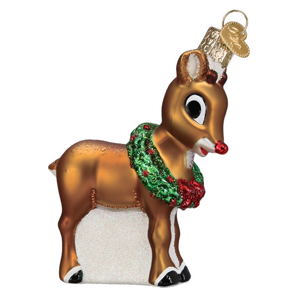 Rudolph the Red-Nosed Reindeer® Blown Glass Ornament