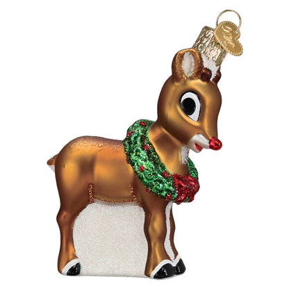 Rudolph the Red-Nosed Reindeer® Blown Glass Ornament