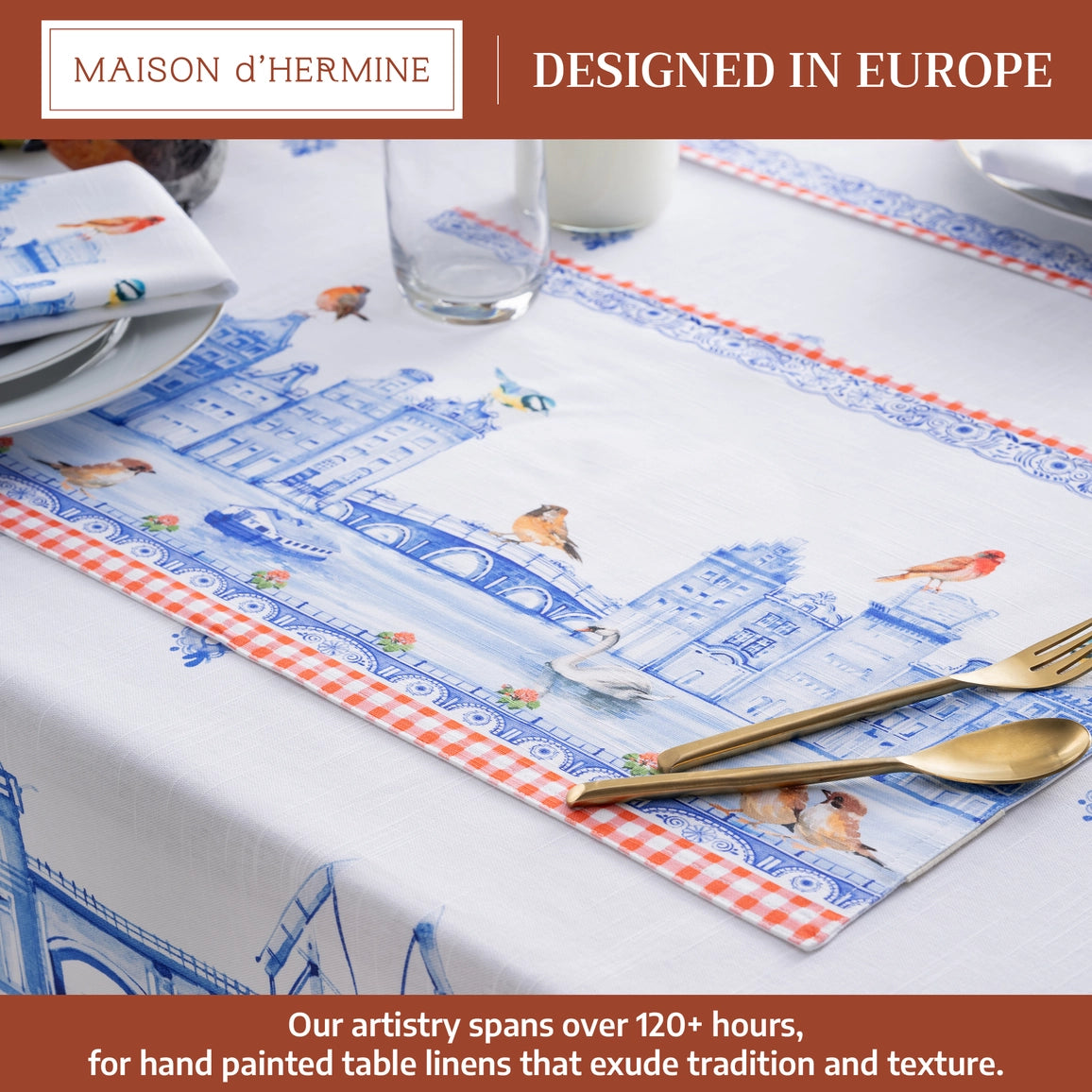 Amsterdam Canals - Placemats 100% Cotton 13" X 19" - Set of 4