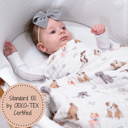 Woof Woof Muslin Baby Blanket