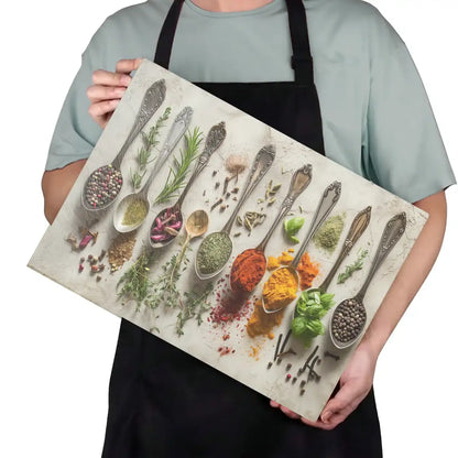 Spices Tempered Glass Kitchen Cutting & Serving Board