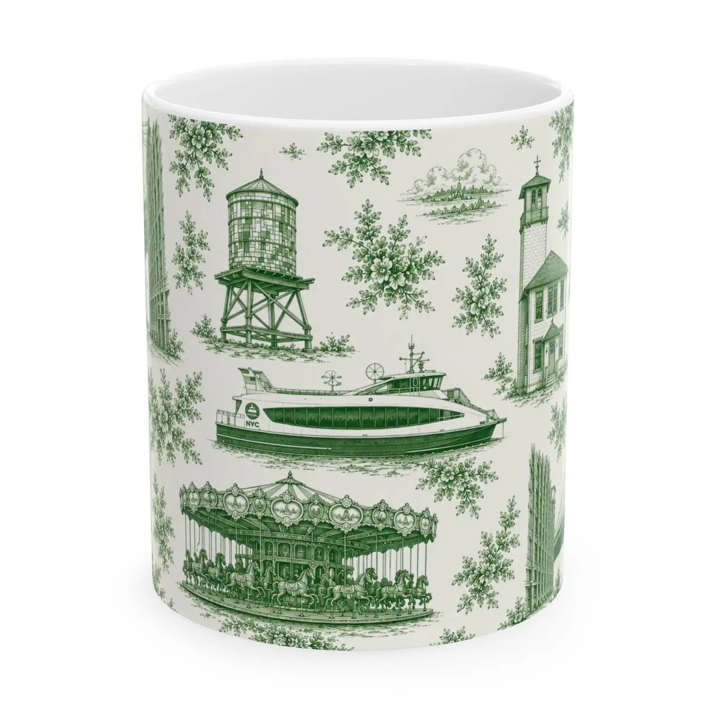 Dumbo Toile De Jouy Chinoiserie Ceramic Mug