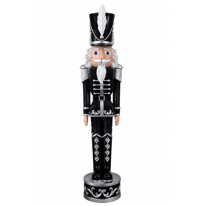 37 Inch Black and Silver Christmas Nutcracker— Haute Decor