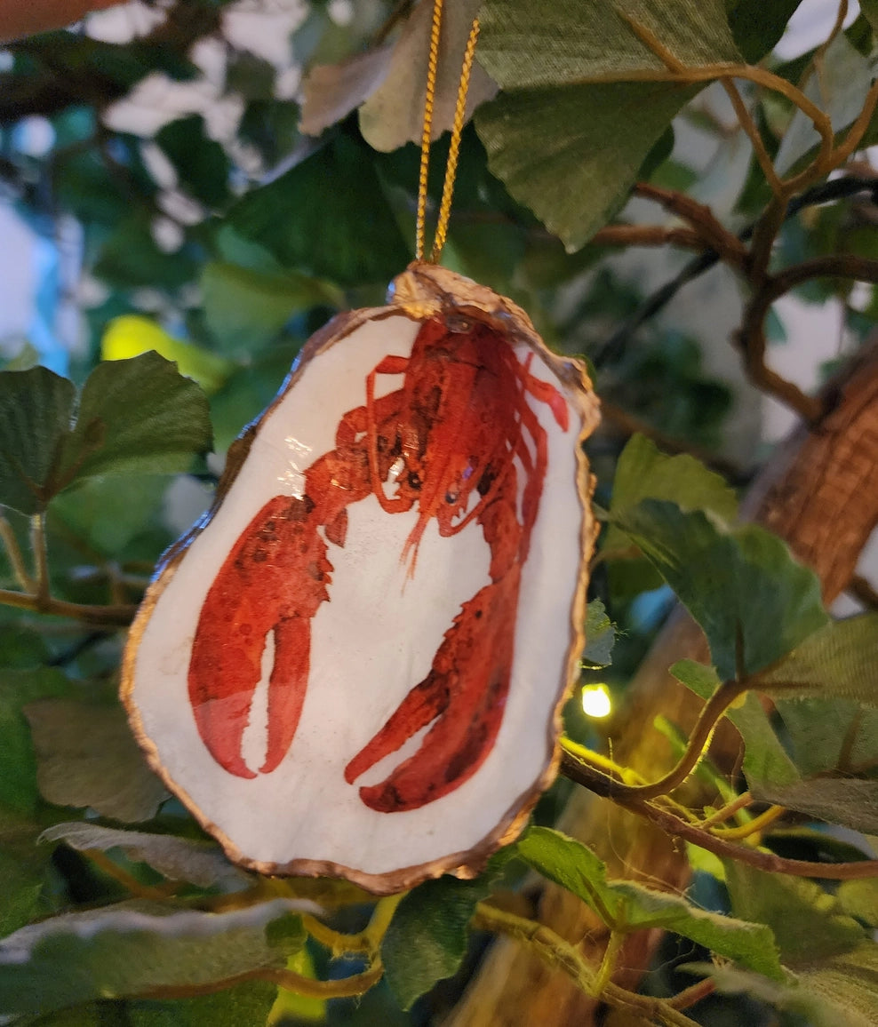 Lobster Oyster Shell Ring Dish & Ornament