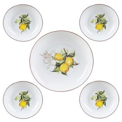 Lemon Vine 5-Piece Porcelain Pasta Set