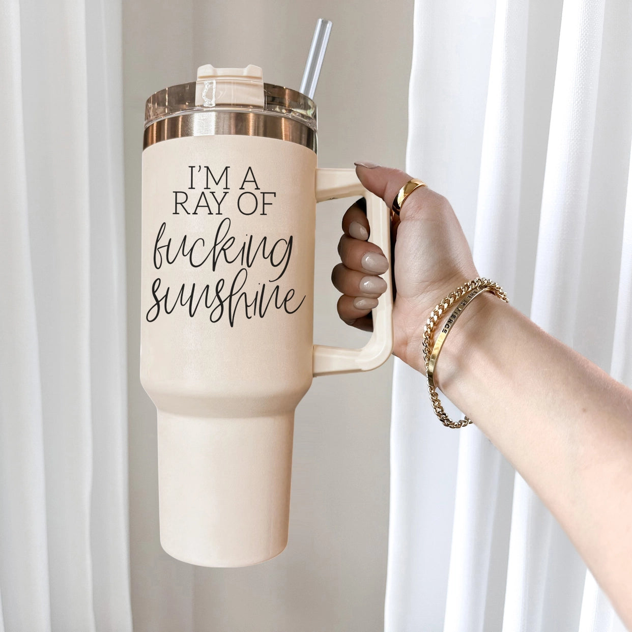 I'm a Ray of F'ing Sunshine 40oz Tumbler with Handle