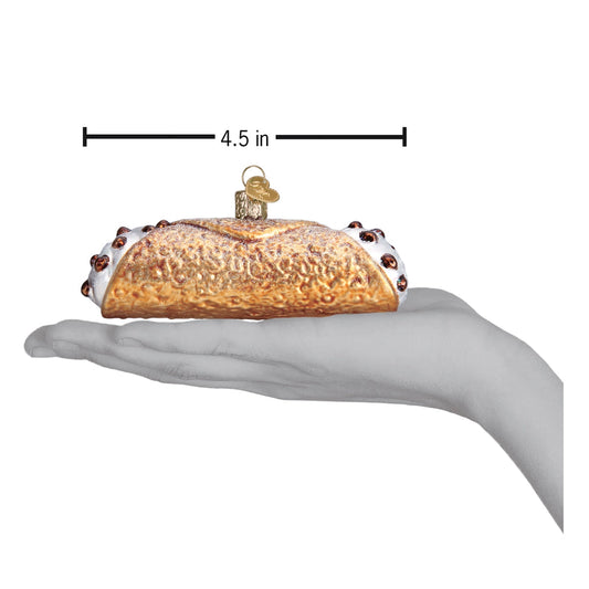 Cannolo Blown Glass Ornament
