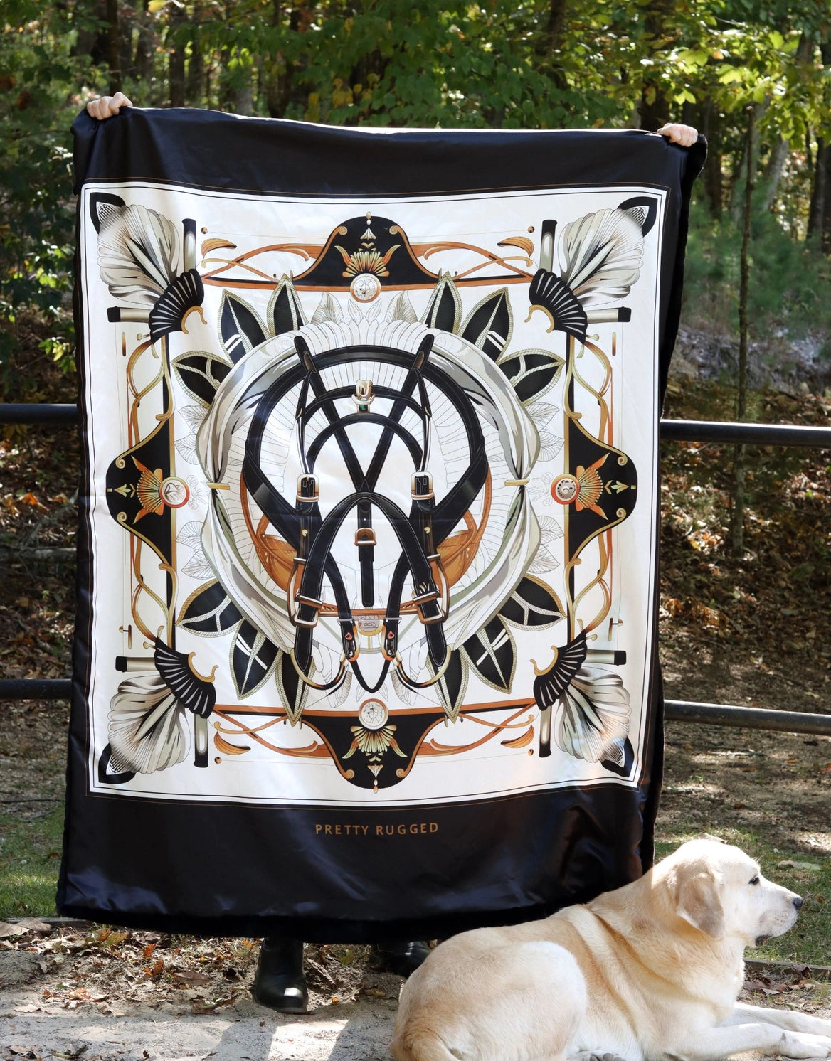 Black Faux Fur Equestrian Blanket